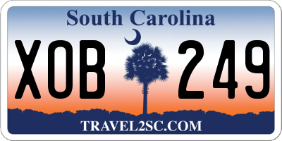 SC license plate XOB249