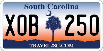 SC license plate XOB250