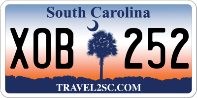 SC license plate XOB252