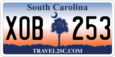 SC license plate XOB253