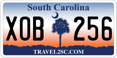 SC license plate XOB256