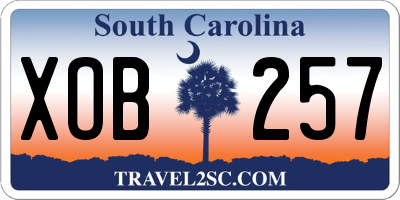SC license plate XOB257