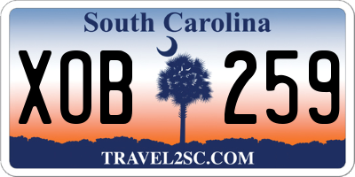 SC license plate XOB259