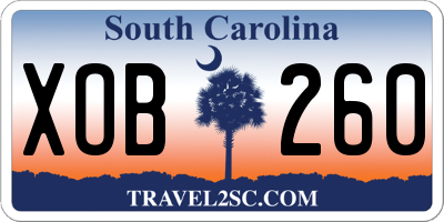 SC license plate XOB260