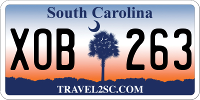 SC license plate XOB263