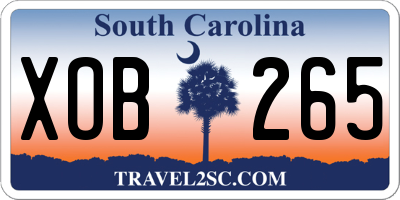SC license plate XOB265