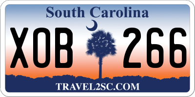 SC license plate XOB266