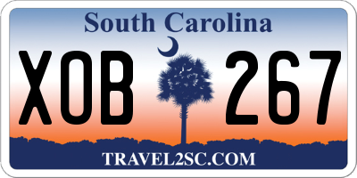 SC license plate XOB267
