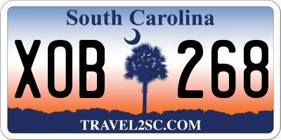 SC license plate XOB268
