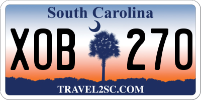 SC license plate XOB270