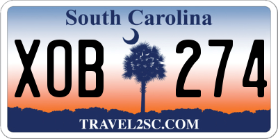 SC license plate XOB274