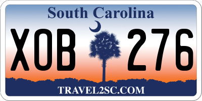 SC license plate XOB276