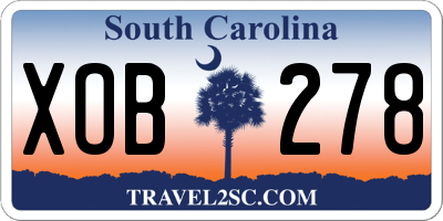 SC license plate XOB278