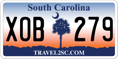SC license plate XOB279