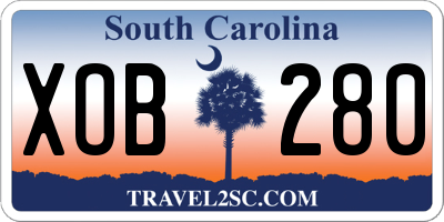 SC license plate XOB280