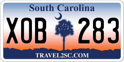 SC license plate XOB283