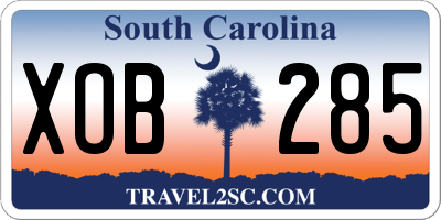 SC license plate XOB285