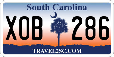 SC license plate XOB286