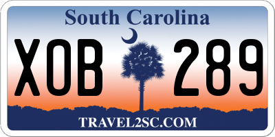 SC license plate XOB289