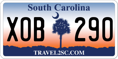 SC license plate XOB290