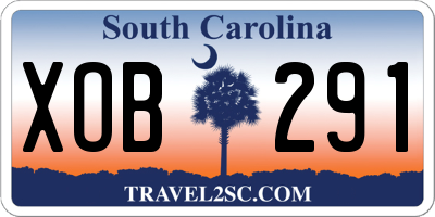 SC license plate XOB291