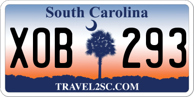 SC license plate XOB293