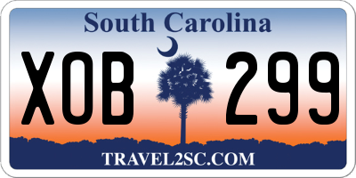 SC license plate XOB299