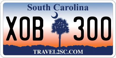 SC license plate XOB300