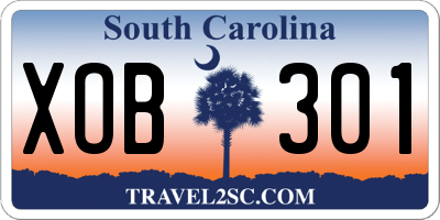 SC license plate XOB301