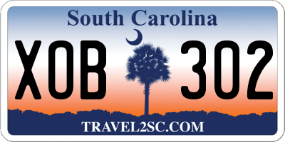 SC license plate XOB302