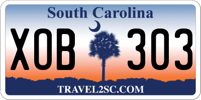SC license plate XOB303