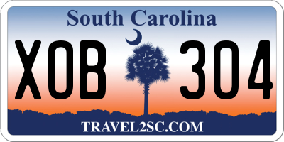 SC license plate XOB304