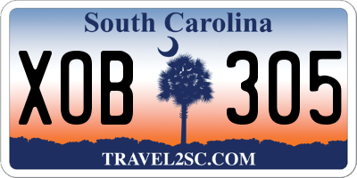SC license plate XOB305
