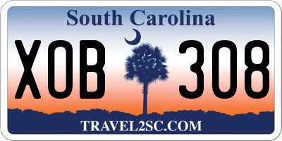 SC license plate XOB308