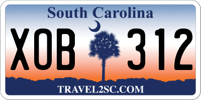 SC license plate XOB312
