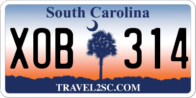 SC license plate XOB314