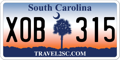 SC license plate XOB315