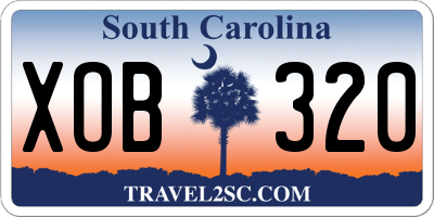 SC license plate XOB320