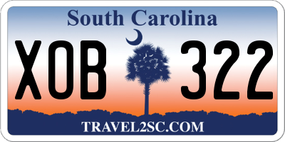 SC license plate XOB322
