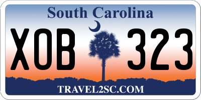 SC license plate XOB323