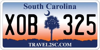 SC license plate XOB325