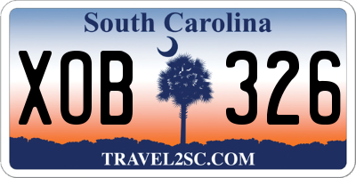 SC license plate XOB326