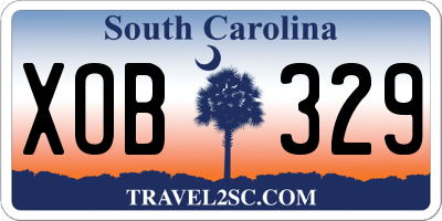 SC license plate XOB329