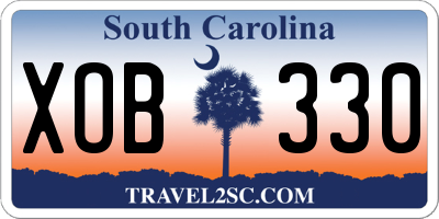 SC license plate XOB330