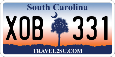SC license plate XOB331
