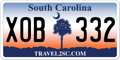 SC license plate XOB332