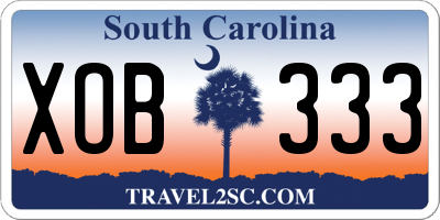SC license plate XOB333