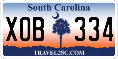 SC license plate XOB334