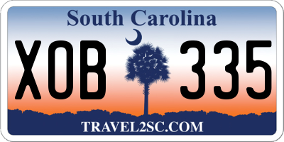 SC license plate XOB335