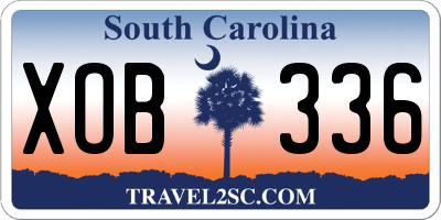 SC license plate XOB336